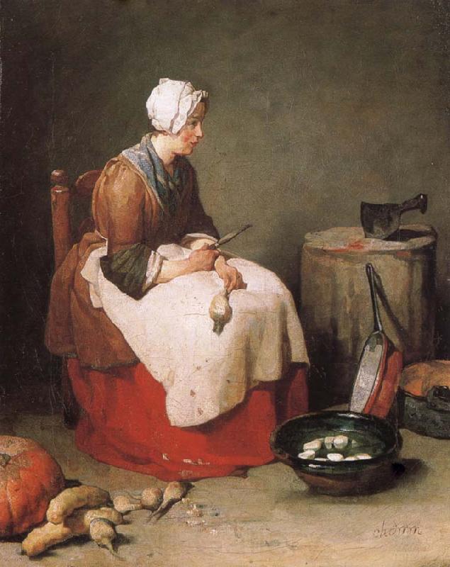 Jean Baptiste Simeon Chardin The Rubenputzerin Norge oil painting art